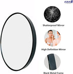 Round Mirror, Black Round Mirror 24 inch, Circle Wall Mirrors Metal Frame, Circular Mirrors for Wall, Living Room, Bathroom, Vanity, Entryway, Hallway.