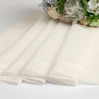 OVZME Cream Sheer Curtains 72 Inches Long 2 Panels - Soft Light Filtering Window Sheer Panels for Living Room/Bedroom, Top Dual Rod Pocket, 1 Pair, Each 42Wx72L Inches