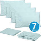 Sweet Home Collection 6 Piece 1500 Supreme Collection Brushed Microfiber Deep Pocket Sheet Set-2 Extra Pillow Cases, Great Value, Split King, Aqua