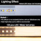 hunhun 10-Pack 6.6ft/ 2Meter V Shape LED Aluminum Channel System with Milky Cover, End Caps and Mounting Clips, Aluminum Profile for LED Strip Light Installations, Very Easy Installation