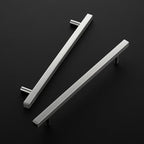 Ravinte Brushed Nickel Cabinet Handles 5 Pack 8 inch Satin Nickel Square Cabinet Pulls Silver Hardware for Kitchen Cabinets 11 inch Overall Length Stainless Steel Drawer Pulls