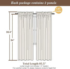 Chyhomenyc Sheer Grey Curtains 84 inches Long 2 Panels Set, Lightweight Solid Elegant Window Curtain Panels/Drapes/Treatment for Bedroom Living Room (42 X 84 Inches, Charcoal Grey)