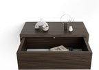 Mobili Fiver, Riccardo Wall Bedside Table, Dark Walnut, Made in Italy