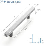 Ravinte Brushed Nickel Cabinet Handles 5 Pack 3-3/4 inch Satin Nickel Square Cabinet Pulls Silver Hardware for Kitchen Cabinets 6 inch Overall Length Stainless Steel Drawer Pulls
