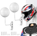 SNAGMO White 180° Motorcycle Helmet Rack, Rotation Metal Helmet Holder Wall Mount, Helmet Holder Bike with 2 Hooks Helmet Hanger for Motorcycle Bike Coats, Caps, Baseballs, Rugby Helmet (2 pcs)