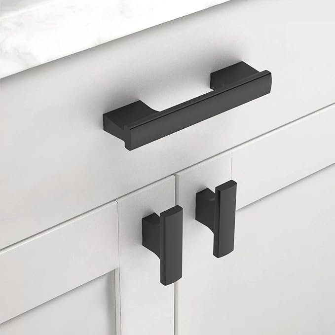Asidrama 30 Pack 3 Inch(76mm) Matte Black Kitchen Cabinet Handles, Cabinet Pulls Kitchen Cabinet Hardware for Cupboard Drawer Pulls