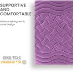 SLEEP ZONE Full Size Cooling Mattress Pad for Double Bed, Premium Zoned Quilted Mattress Topper, Wrap Around Mattress Protector Cover, Machine Wash Durable, Deep Pocket 8-21 inch, Purple, Full