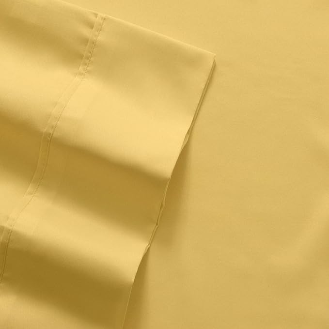 Sweet Home Collection 6 Piece 1500 Supreme Collection Brushed Microfiber Deep Pocket Sheet Set-2 Extra Pillow Cases, Great Value, Split King, Yellow