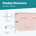 OLIXIS Dresser for Bedroom with 5 Drawers, Wide Chest of Drawers, Fabric Bedroom Dresser with Drawer Organizer, Storage Organizer Unit with Fabric Bins for Closet, Living Room, Hallway, Classic Black