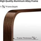 16"x20" Brushed Bronze Bathroom Mirror for Wall, Rounded Rectangle Mirror with Brown Metal Frame Hanging for Bathroom Entryway Vanity,Living Room,Bedroom,Vertical or Horizontal
