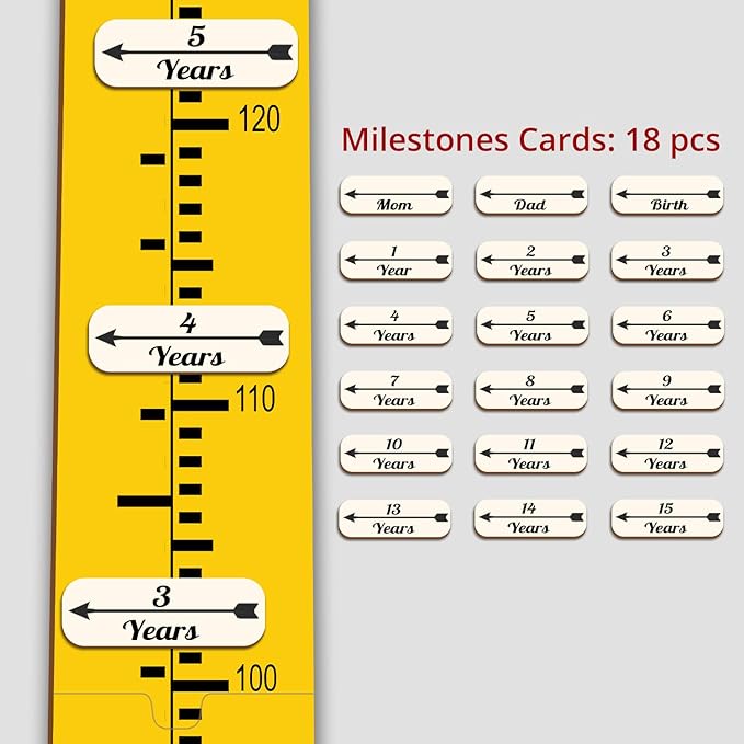 Personalized Growth Chart for Wall, Wooden Height Chart for Kids, Cute Height Measurement for Child/Girls/Boys, Baby and Toddler's Playroom/Kid's Room/Nursery Decor, Castle