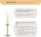 Gold Hurricane Candle Holders Set of 6, Tall Metal & Windproof Glass Taper Candle Holders, Outdoor/Indoor Table Centerpieces for Weddings, Christmas, Parties, Fireplace Decor