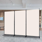 Room Divider, 3 Panel Folding Privacy Screens with Wider Support Feet, 6 Ft Portable Room Partition for Room Separator, 102" W X 71" H, Beige