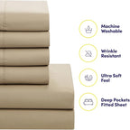 Twin Comforter Set with Sheets - 5-Piece Bedding Collection - 1 Comforter, 1 Fitted Sheet, 1 Flat, 2 Pillowcases - Deep Pocket - Soft & Breathable Premium Quality - Ideal for All Seasons, Taupe