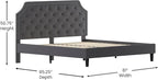 Flash Furniture Brighton King Size Tufted Upholstered Platform Bed in Dark Gray Fabric