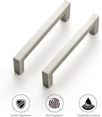 Ravinte 30 Pack Solid 3-1/2 Inch Center to Center Slim Square Bar Drawer Handles - Brushed Nickel Drawer Pulls - Kitchen Cabinet Hardware