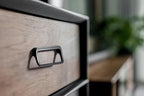 Goo-Ki Matte Black Cabinet pulls with 3''(76mm) Hole Center,Modern Zinc Alloy Finger Pulls for Drawer,Wardrobe,Cupboard,6 Pack