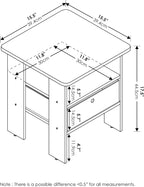 Furinno ANDREY Side Table, End Table, Night Stand with Open Shelves and Storage Bin, Bedside Table, for Living Room, Bedroom, Pink