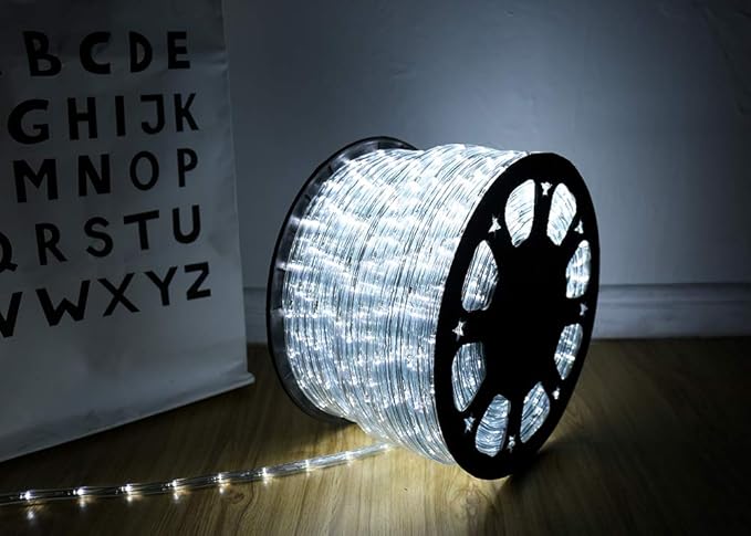 100ft LED Rope Lights, 720Led White Rope Lights for Outside, Connectable Rope Light, Indoor Outdoor Rope Lights Waterproof for Party, Wedding, Background, Trees, Pool, Eaves Decorations