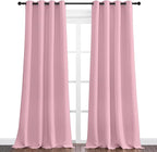 NICETOWN Crystal Pink Blackout Curtains 108" Long, 55" Wide, 2 Pieces for Office, Dining, Guest Room - Sound Reducing, Heat and Cold Block Panels for Modern Decorative