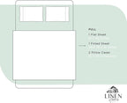Linen Home 100% Cotton Percale Sheets Full Size, Pastel Turk, Deep Pocket, 4 Pieces Set - 1 Flat, 1 Deep Pocket Fitted Sheet and 2 Pillowcases, Crisp Cool and Strong Bed Linen