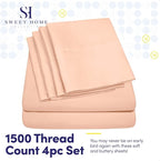Twin XL Size Bed Sheets - 4 Piece 1500 Supreme Collection Fine Brushed Microfiber Deep Pocket Twin X-Large Sheet Set Bedding - 1 EXTRA PILLOW CASES, GREAT VALUE, Twin XL, Peach