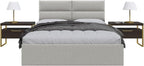 Vänt Upholstered Wall Panels - Queen/Full Size Wall Mounted Headboards - Faux Merino Wool Grey - Set of 4 Panels (Each Individual Panel 30"x11.5")