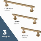 Franklin Brass - Francisco Champagne Bronze Gold Cabinet Handles 5 Inch (5") Hole Center Pulls | Easy Install, Durable Hardware for Kitchen Cabinet Door, Drawers, Dresser Pull, Furniture (10 Pack)