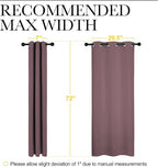 NICETOWN Bedroom Curtain Panels Blackout Draperies, Dry Rose, 1 Pair, 34 by 72-inch, Thermal Insulated Solid Grommet Blackout Curtains/Drapes