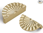 Brushed Gold Cabinet Pulls 10 Pack 3 Inch Modern Drawer Handles Kitchen Cupboard Half Moon Bathroom Dresser Sunflower Cup Flat Pull SH-BG76-10