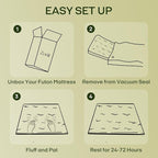 ZonLi Japanese Floor Futon Mattress Twin Size 39"x 80",100% Cotton 2.5'' Thicken Tatami Mattress,Foldable Sleeping Pad,Portable Dormitory Tatami Mat,Roll Up Floor Lounger Bed for Adult (Winter Moss)