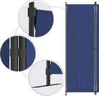 Morngardo Room Divider, Folding Privacy Screens, 4 Panel Room Partitions, 88" Foldable Wall Dividers, Portable Separating for Home Office Bedroom Dorm Decor (Blue)