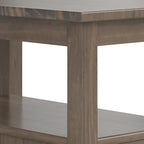 SIMPLIHOME Lev SOLID WOOD 14 Inch Wide Rectangle Transitional Narrow End Table in Smoky Brown, For the Living Room and Bedroom