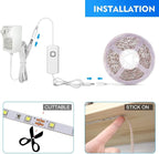 MYPLUS Under Cabinet Led Lighting, 16.4ft LED Strip Lights Kit with Dimmer Control for Kitchen, Cabinet, Shelf, Counter, Bedroom and Décor, Warm White 3000K, 1050LM
