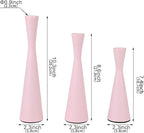 Vixdonos Taper Candle Holders Metal Candlestick Holders Set of 3 Table Mantel Decorative Candle Stand for Dinning,Party，Wedding,Home Decor(Pink)