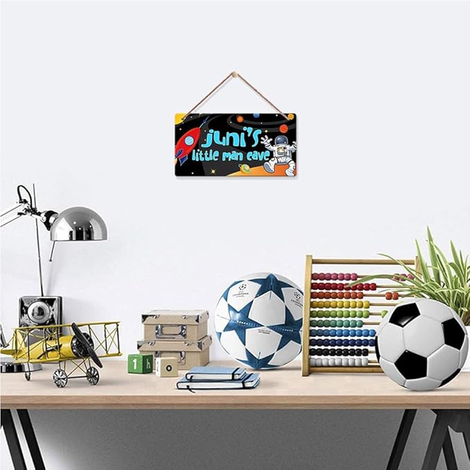 Personalized Name Space Decor, Custom Space Themed Bedroom Decor, Space Room Decor for Boys, Outer Space Wall Decor, Wooden Astronaut Decor Sign, Hanging Boys Room Decor, Kids Playroom Decor