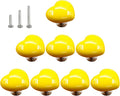 HUAMULAN 8PCS Heart Shape Glossy Ceramic Knobs Cabinet Dresser Pulls Door Handles Cupboard Wardrobe Drawer Backplate,Big Size Yellow