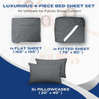 DREAMCARE King Size Sheets Set – 4 pcs Cooling Sheets – up to 21” Deep Pocket King Sheet Set – Hotel Luxury Sheets & Pillowcases – Superior Softness 100% Fine Microfiber with Side Pocket – Dark Gray