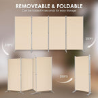 RANTILA 4 Panel Room Divider, 6 Ft Tall Folding Privacy Screen Room Dividers, Freestanding Room Partition Wall Dividers, 136''W x 20''D x 71''H, Beige