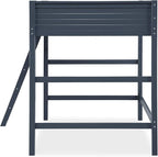 DHP Denver Full Size Loft Bed, Blue - Kids Loft Bed with Desk, Play Area, and Guardrails