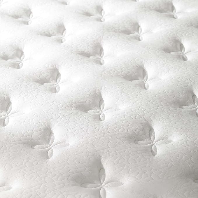 Modway Jenna 8” Innerspring and Memory Foam Twin Mattress With Individually Encased Coils, White