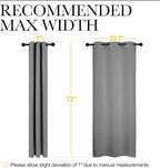 NICETOWN Silver Grey Blackout Curtain Panels for Bedroom, Thermal Insulated Grommet Top Blackout Draperies and Drapes for Basement (2 Panels, W34 x L72-inch)