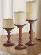 Candlestick Holders Black Candle Holder for Candlestick,Taper Modern Candle Holders Set of 3,Tall Wood Candle Sticks Holder Decor(12"/10"/8" H) (3, Caffe Brown)