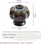 10 Pack Vintage Ceramic Pumpkin Cabinet Knobs, Kitchen Cabinet Drawers Dresser Cupboard Pull Handles Door Pulls with 5 Kinds of Screws (Leopard Print -Blue)