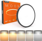 TALOYA Flush Mount LED Ceiling Light Fixture Black,12 Inch 20 Watt, Thin Ceiling Lamp Surface Mount for Kitchen Bedroom Utility Laundry Closet Room,5 Color Temperatures in One