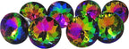 12pcs-Pack 30MM Colorful Crystal Glass Cupboard Wardrobe Cabinet Drawer Knob Door Pull Handle (Colorful)