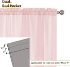 Aiyufeng Blush Pink Sheer Curtains 96 Inches Long 2 Panels Set, Light Filtering Soft Airy Voile Rod Pocket Baby Pink Sheer Window Drapes for Bedroom Living Room, Each 42Wx96L Inches