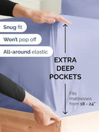 Extra Deep Cal King Sheet Set - 6 Piece Breathable and Cooling Sheets - Hotel Luxury Bed Sheets Set - Easy Fit - Soft, Wrinkle Free and Comfy Sheets Set - Lavender Sheet Set with Extra Deep Pockets