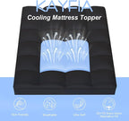 KAYFIA Full Mattress Topper, Extra Thick Mattress Pad Cover for Deep Sleep,3D+7D Snow Down Alternative Fill Overfilled Plush Pillow Top with 8-23 Inch Deep Pocket-Black
