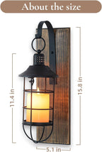 Wall Sconces Candle Holder: Set of 2 Farmhouse Wall Lantern Decor Wood Brown Decorations Indoor for Living Room Front Door Porch